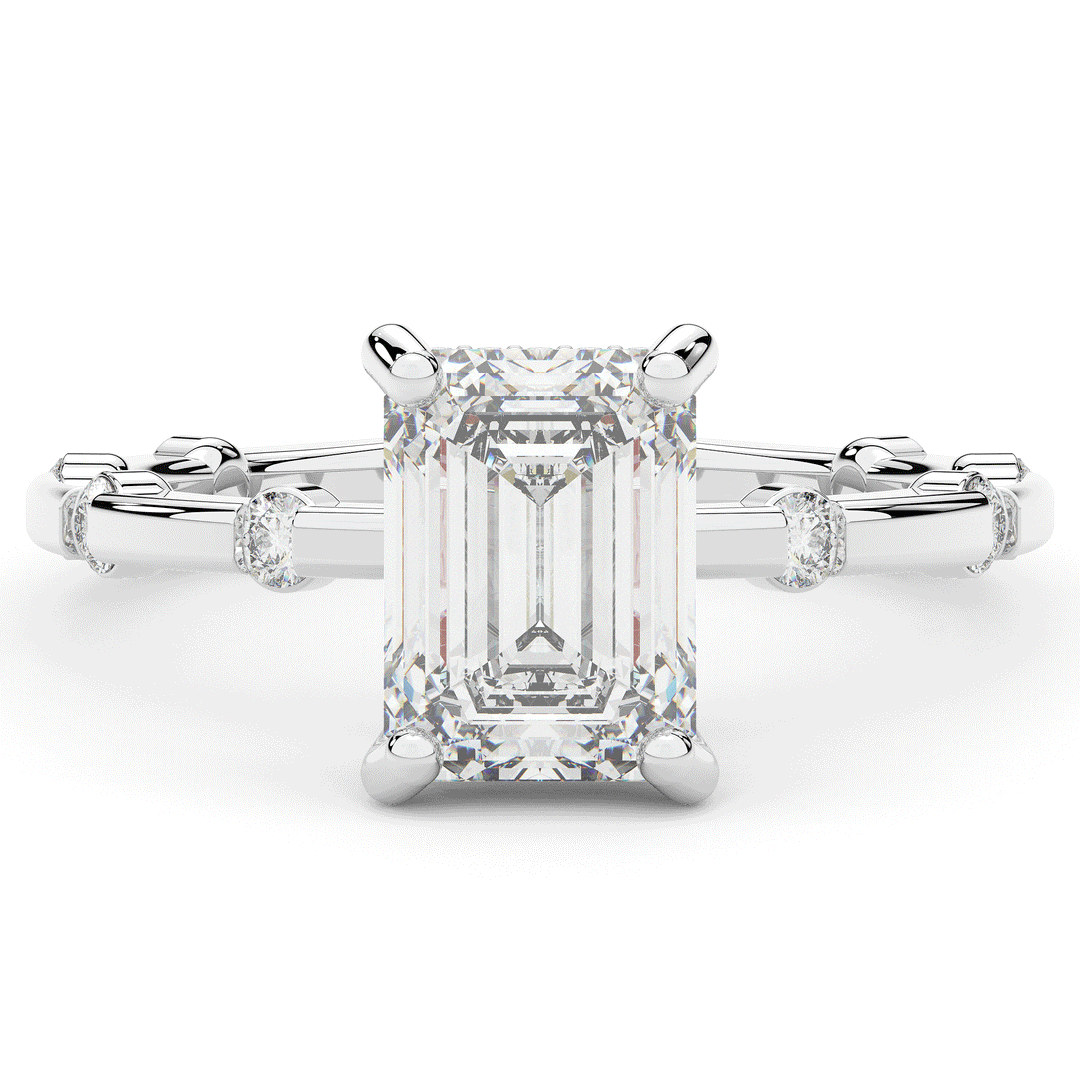 2.60CT.TW RADIANT LAB DIAMOND UNDERHALO SOLITAIRE ENGAGEMENT RING - Nazarelle
