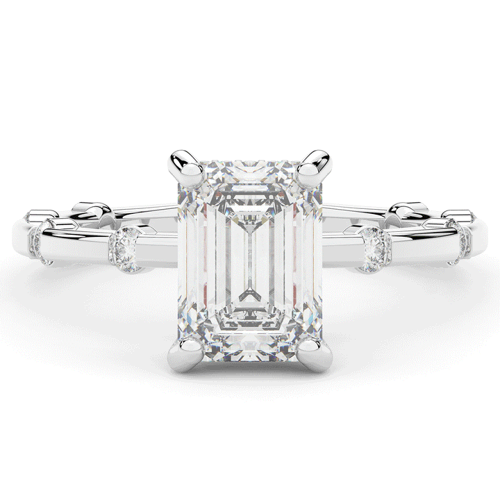 2.60CT.TW RADIANT LAB DIAMOND UNDERHALO SOLITAIRE ENGAGEMENT RING - Nazarelle