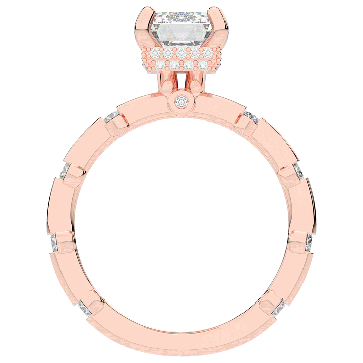 2.60CT.TW RADIANT LAB DIAMOND UNDERHALO SOLITAIRE ENGAGEMENT RING - Nazarelle