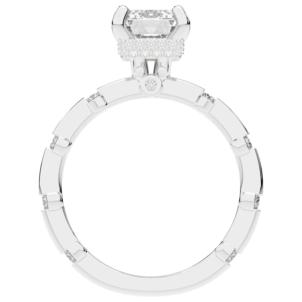2.60CT.TW RADIANT LAB DIAMOND UNDERHALO SOLITAIRE ENGAGEMENT RING - Nazarelle