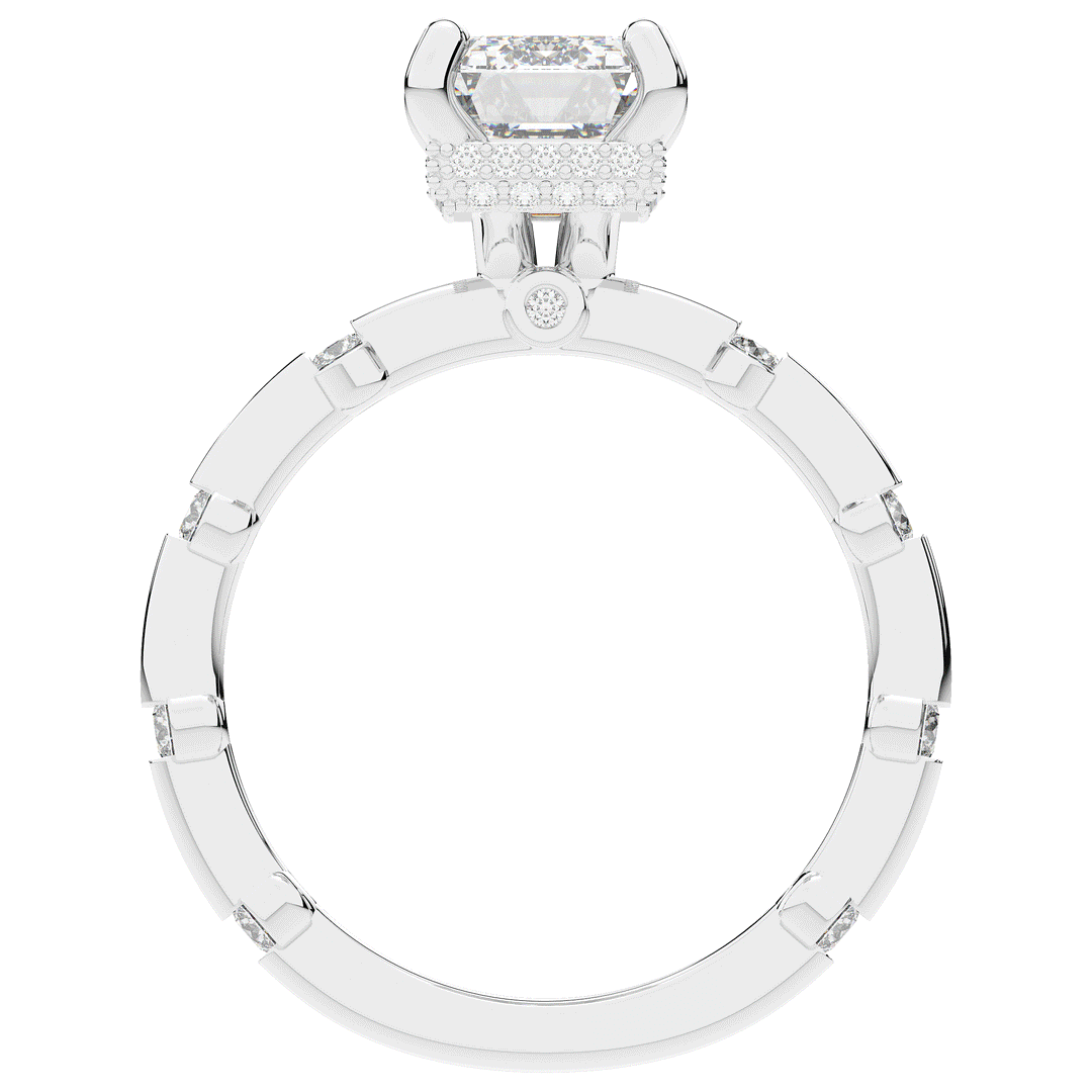 2.60CT.TW RADIANT LAB DIAMOND UNDERHALO SOLITAIRE ENGAGEMENT RING - Nazarelle
