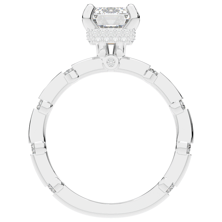 2.60CT.TW RADIANT LAB DIAMOND UNDERHALO SOLITAIRE ENGAGEMENT RING - Nazarelle