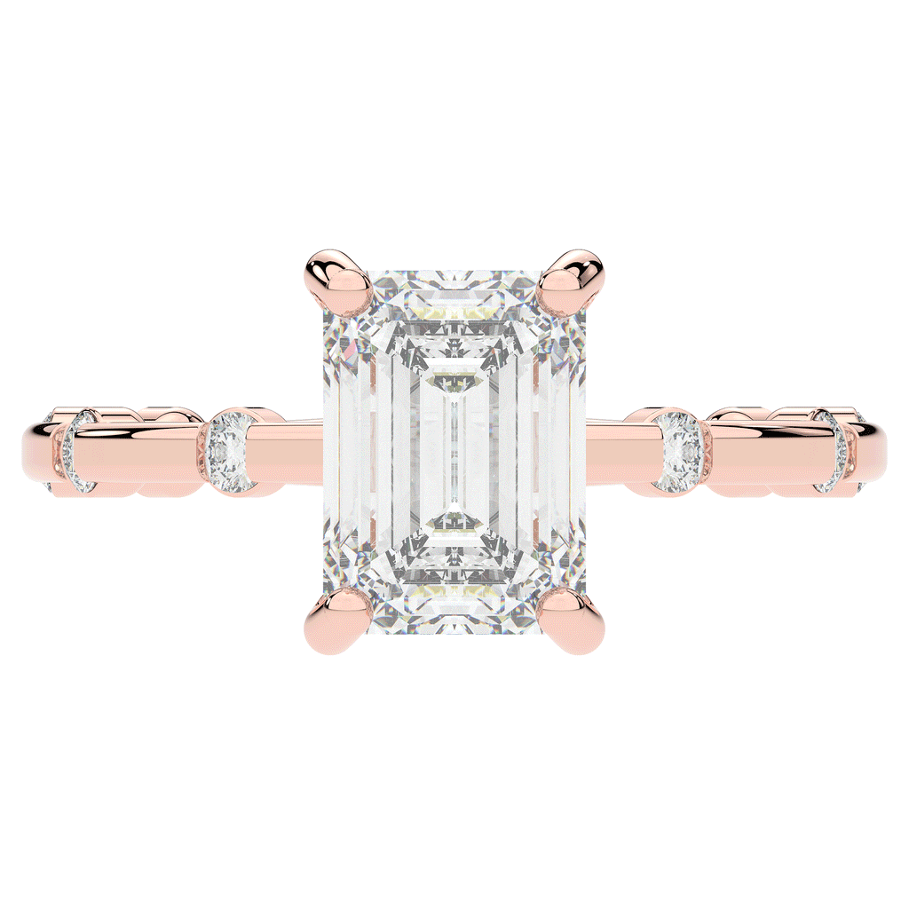 2.60CT.TW RADIANT LAB DIAMOND UNDERHALO SOLITAIRE ENGAGEMENT RING - Nazarelle