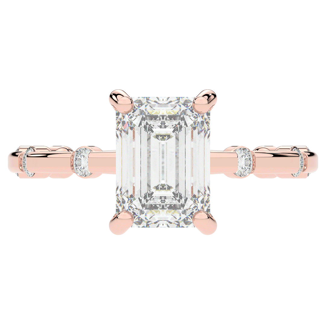 2.60CT.TW RADIANT LAB DIAMOND UNDERHALO SOLITAIRE ENGAGEMENT RING - Nazarelle