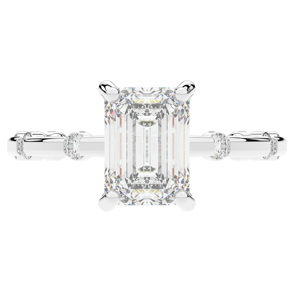 2.60CT.TW RADIANT LAB DIAMOND UNDERHALO SOLITAIRE ENGAGEMENT RING - Nazarelle