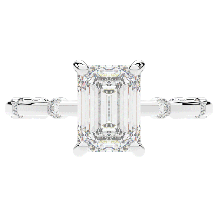 2.60CT.TW RADIANT LAB DIAMOND UNDERHALO SOLITAIRE ENGAGEMENT RING - Nazarelle
