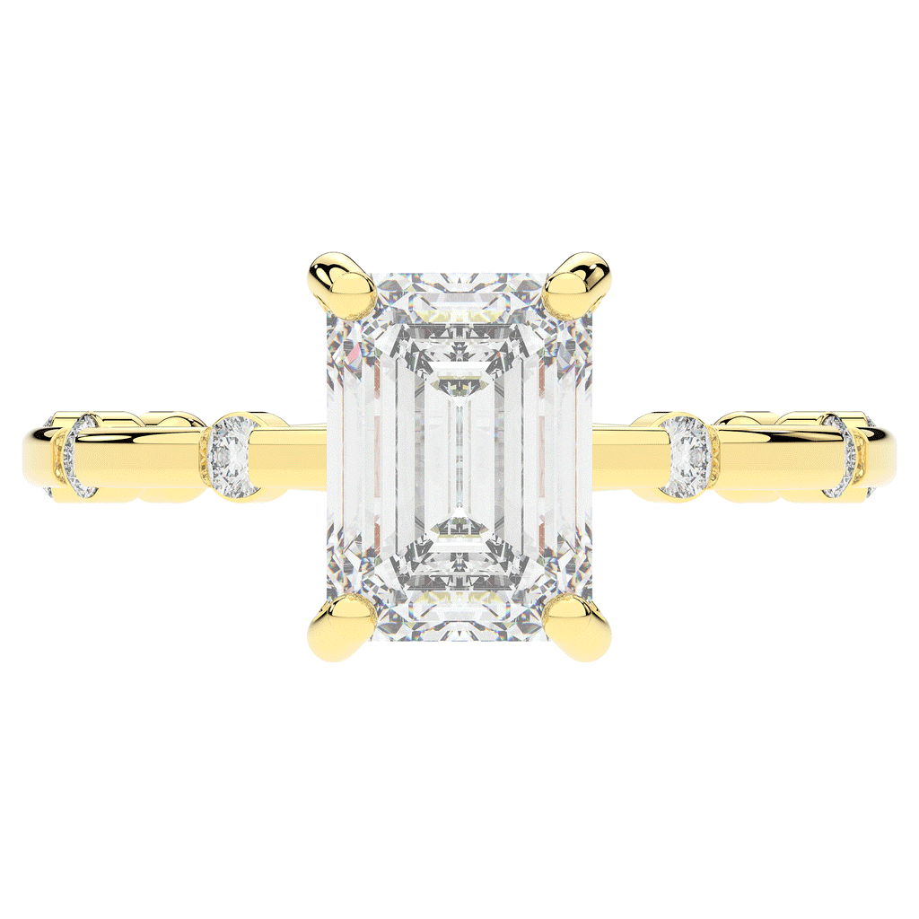 2.60CT.TW RADIANT LAB DIAMOND UNDERHALO SOLITAIRE ENGAGEMENT RING - Nazarelle