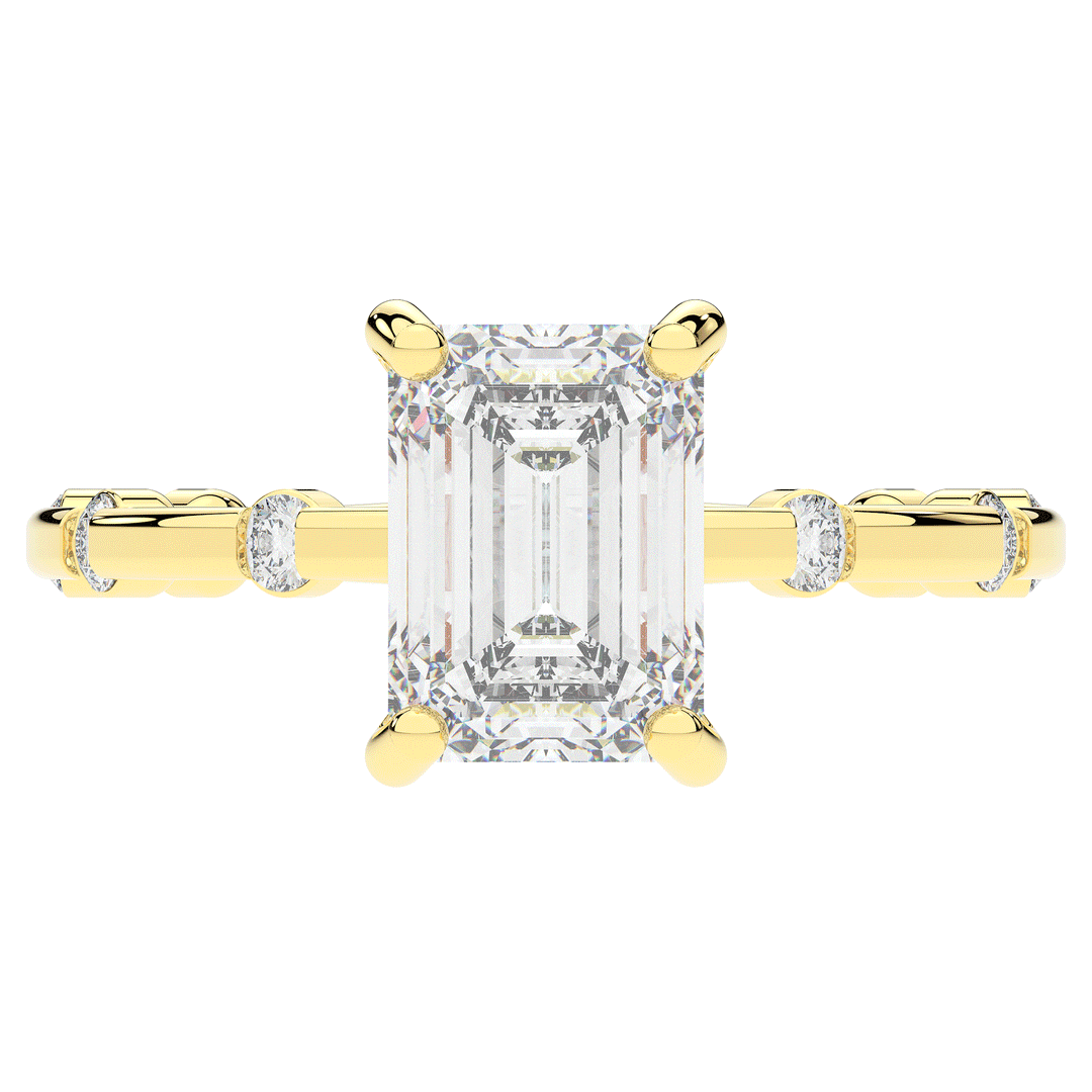 2.60CT.TW RADIANT LAB DIAMOND UNDERHALO SOLITAIRE ENGAGEMENT RING - Nazarelle