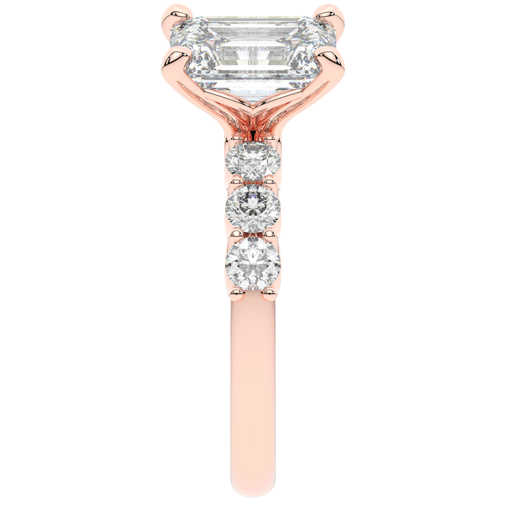 2.60CT.TW EMERALD CUT LAB DIAMOND SOLITAIRE ENGAGEMENT RING - Nazarelle
