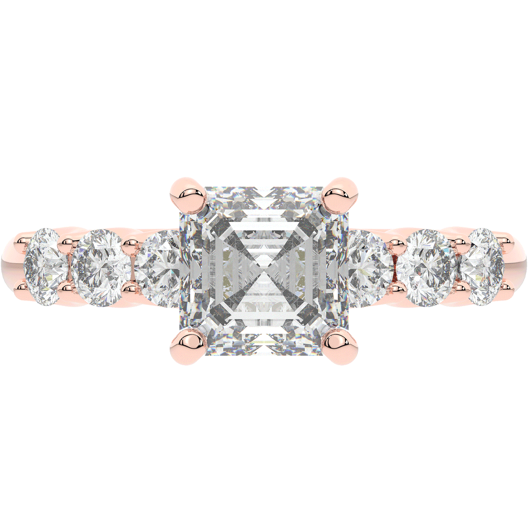 2.60CT.TW ASSCHER LAB DIAMOND SOLITAIRE ENGAGEMENT RING - Nazarelle