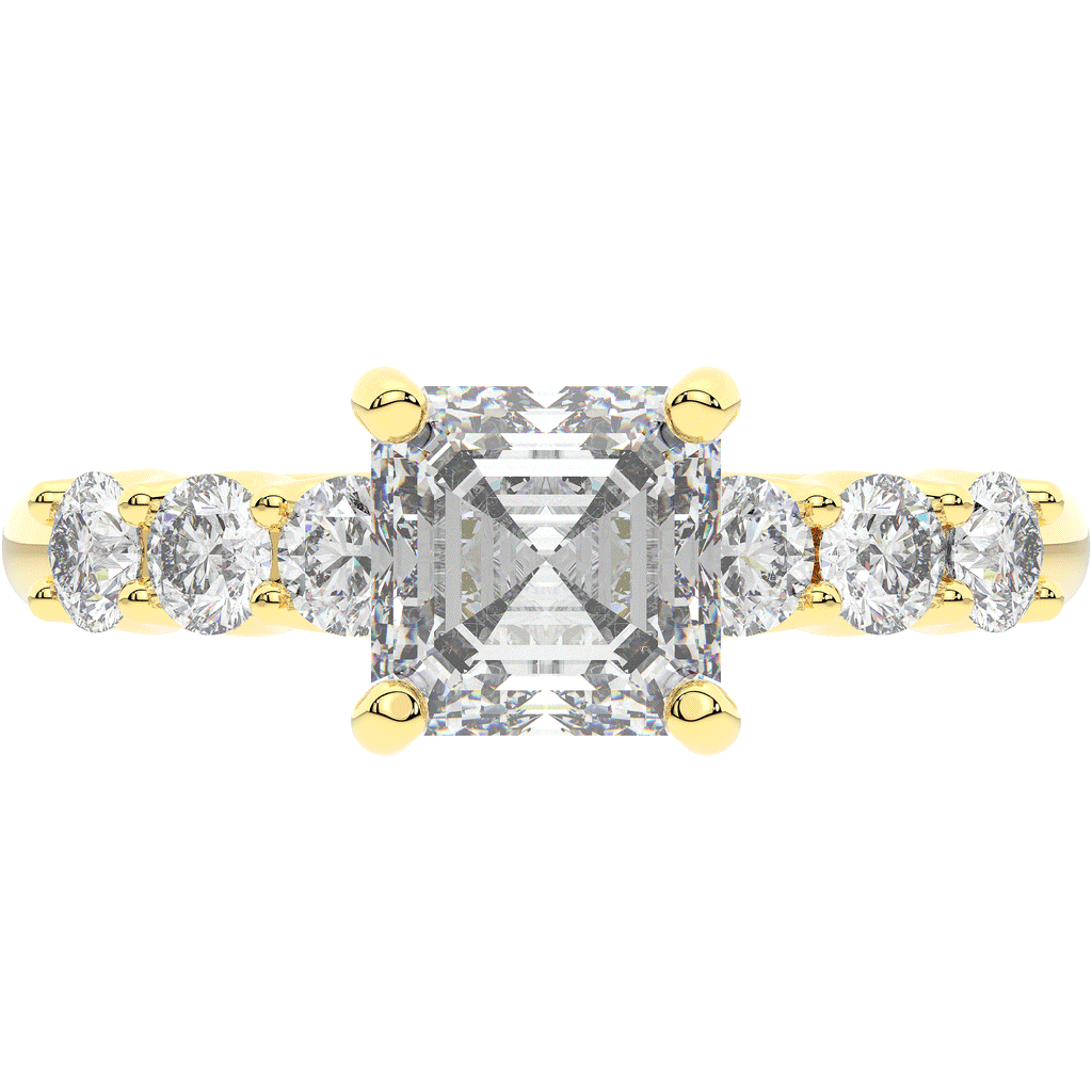 2.60CT.TW ASSCHER LAB DIAMOND SOLITAIRE ENGAGEMENT RING - Nazarelle