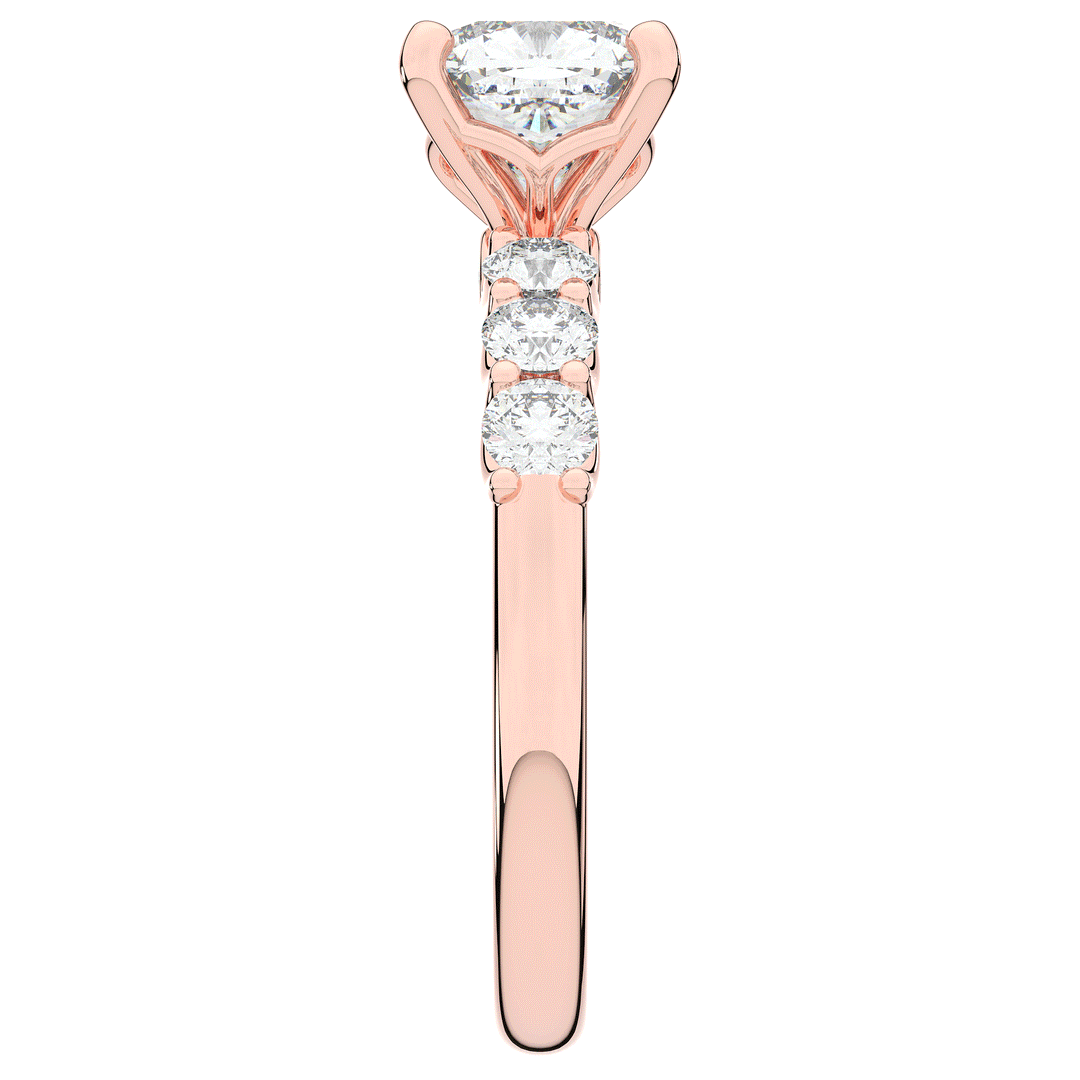 2.60CT.TW CUSHION LAB DIAMOND SOLITAIRE ENGAGEMENT RING - Nazarelle