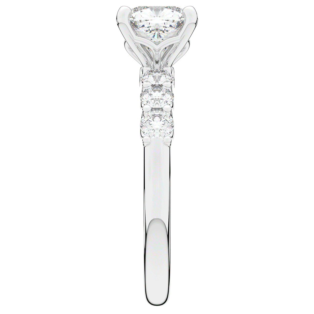 2.60CT.TW CUSHION LAB DIAMOND SOLITAIRE ENGAGEMENT RING - Nazarelle