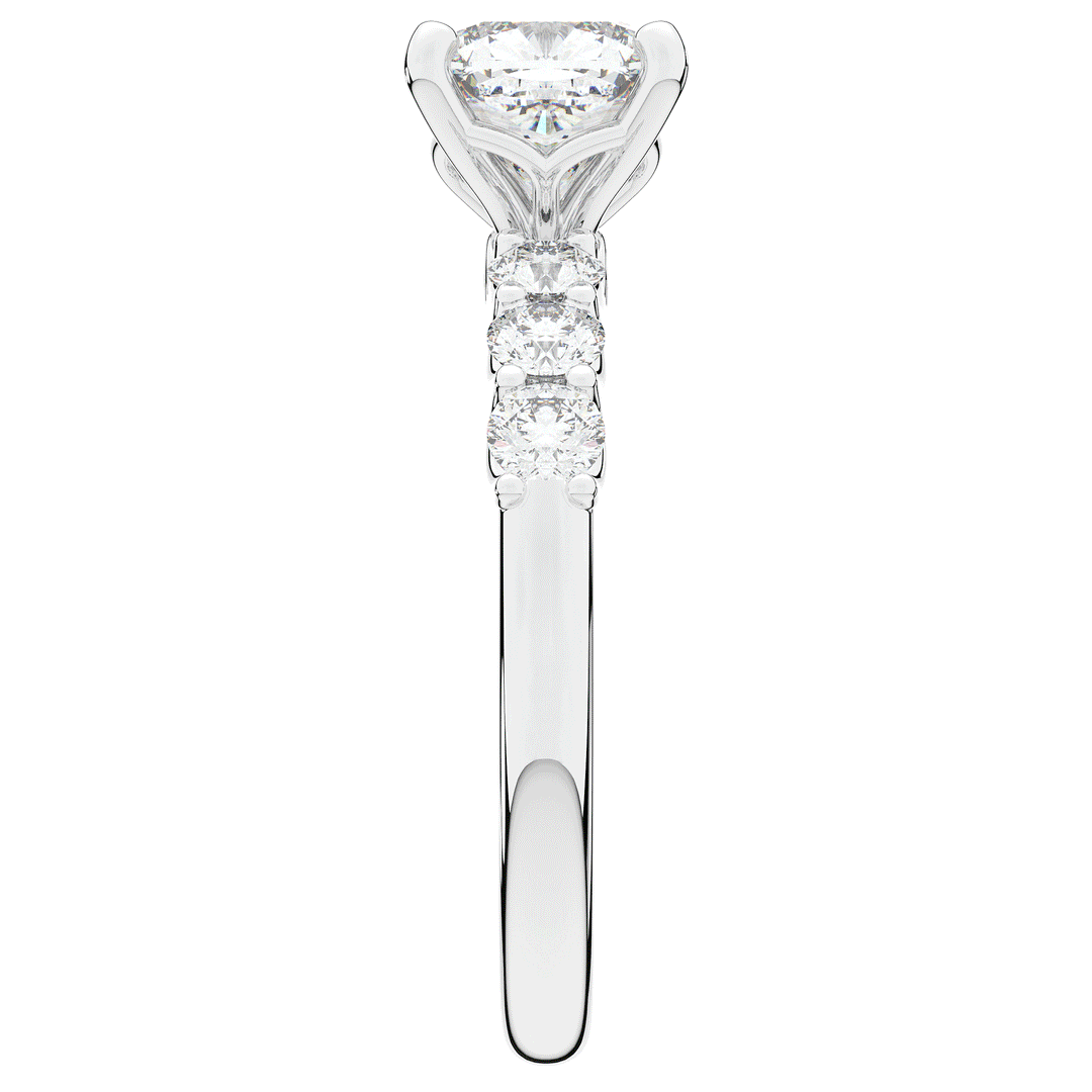 2.60CT.TW CUSHION LAB DIAMOND SOLITAIRE ENGAGEMENT RING - Nazarelle