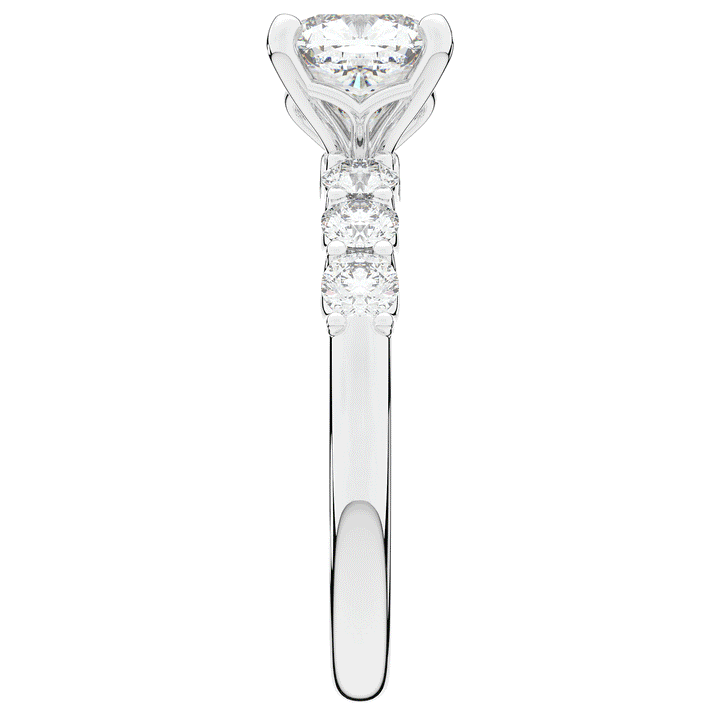 2.60CT.TW CUSHION LAB DIAMOND SOLITAIRE ENGAGEMENT RING - Nazarelle