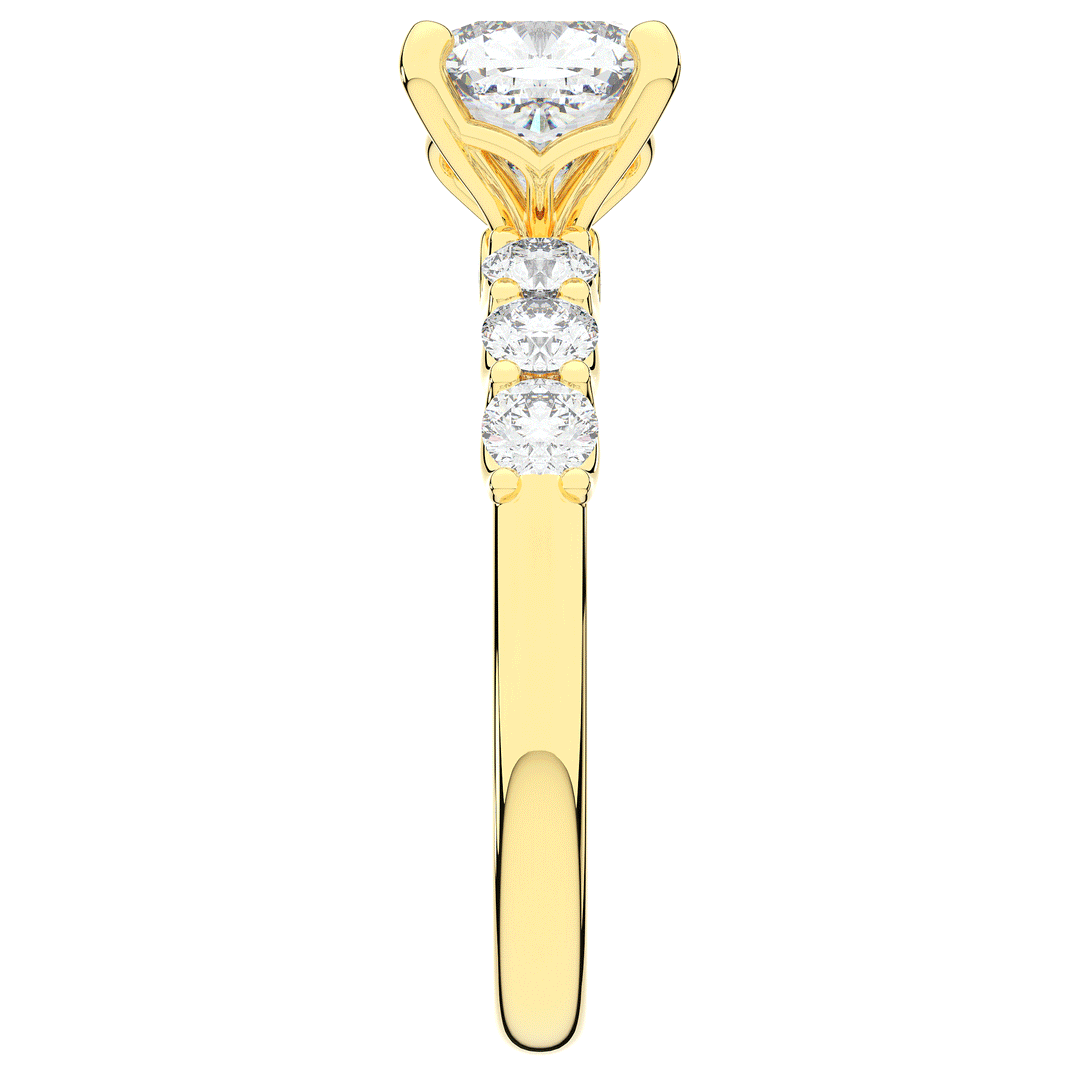 2.60CT.TW CUSHION LAB DIAMOND SOLITAIRE ENGAGEMENT RING - Nazarelle