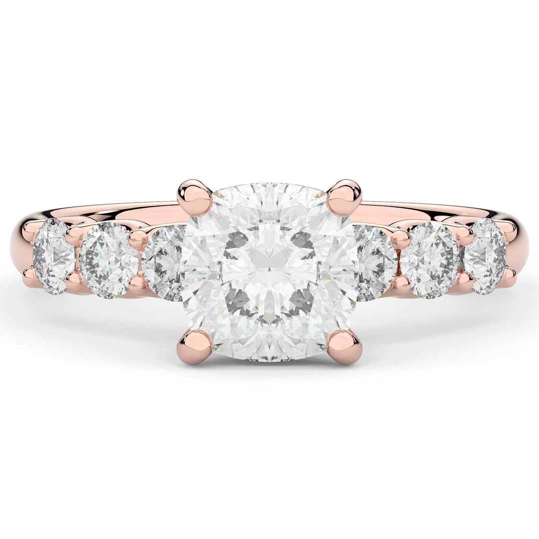 2.60CT.TW CUSHION LAB DIAMOND SOLITAIRE ENGAGEMENT RING - Nazarelle