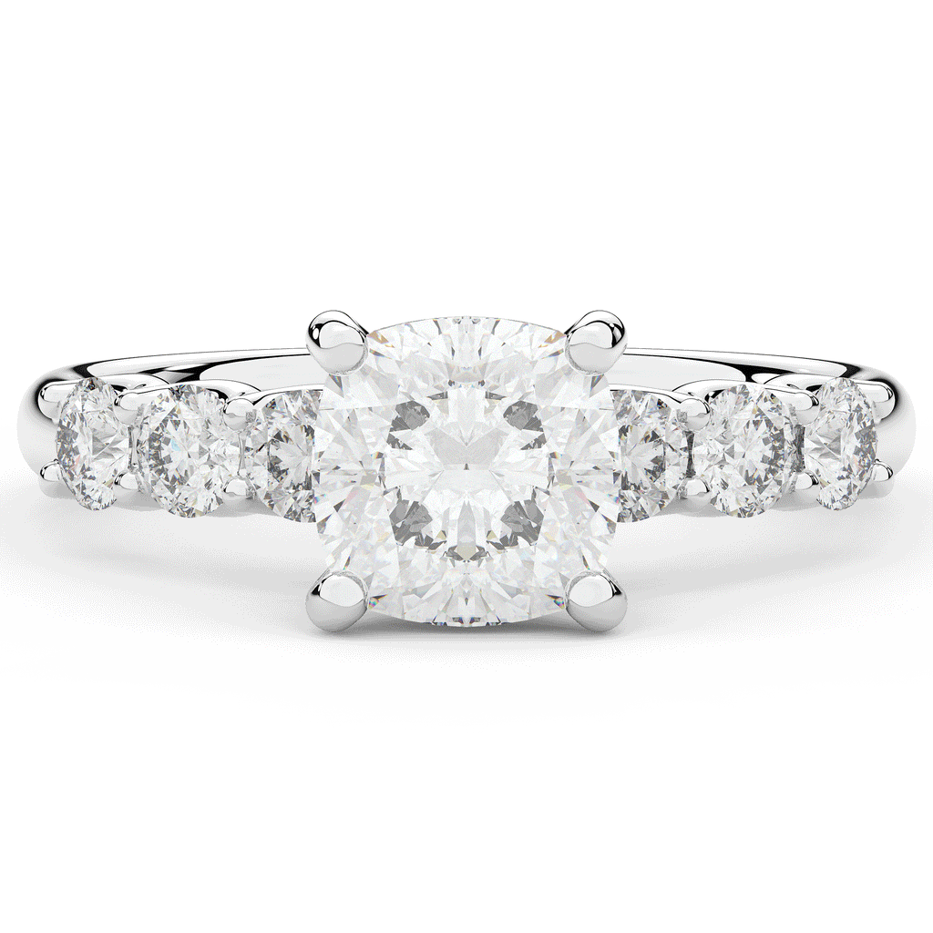 2.60CT.TW CUSHION LAB DIAMOND SOLITAIRE ENGAGEMENT RING - Nazarelle