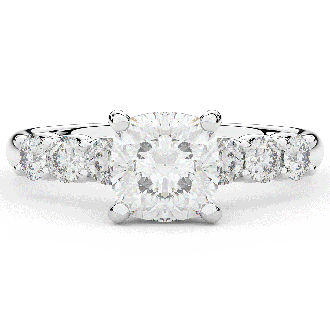 2.60CT.TW CUSHION LAB DIAMOND SOLITAIRE ENGAGEMENT RING - Nazarelle