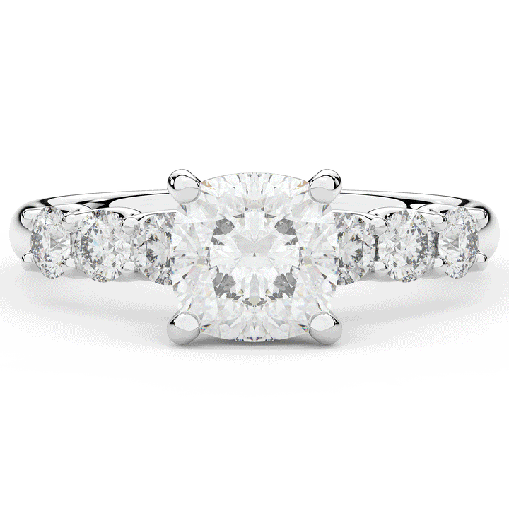 2.60CT.TW CUSHION LAB DIAMOND SOLITAIRE ENGAGEMENT RING - Nazarelle