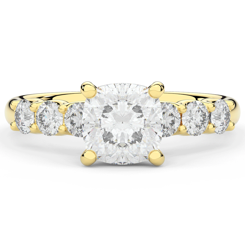 2.60CT.TW CUSHION LAB DIAMOND SOLITAIRE ENGAGEMENT RING - Nazarelle