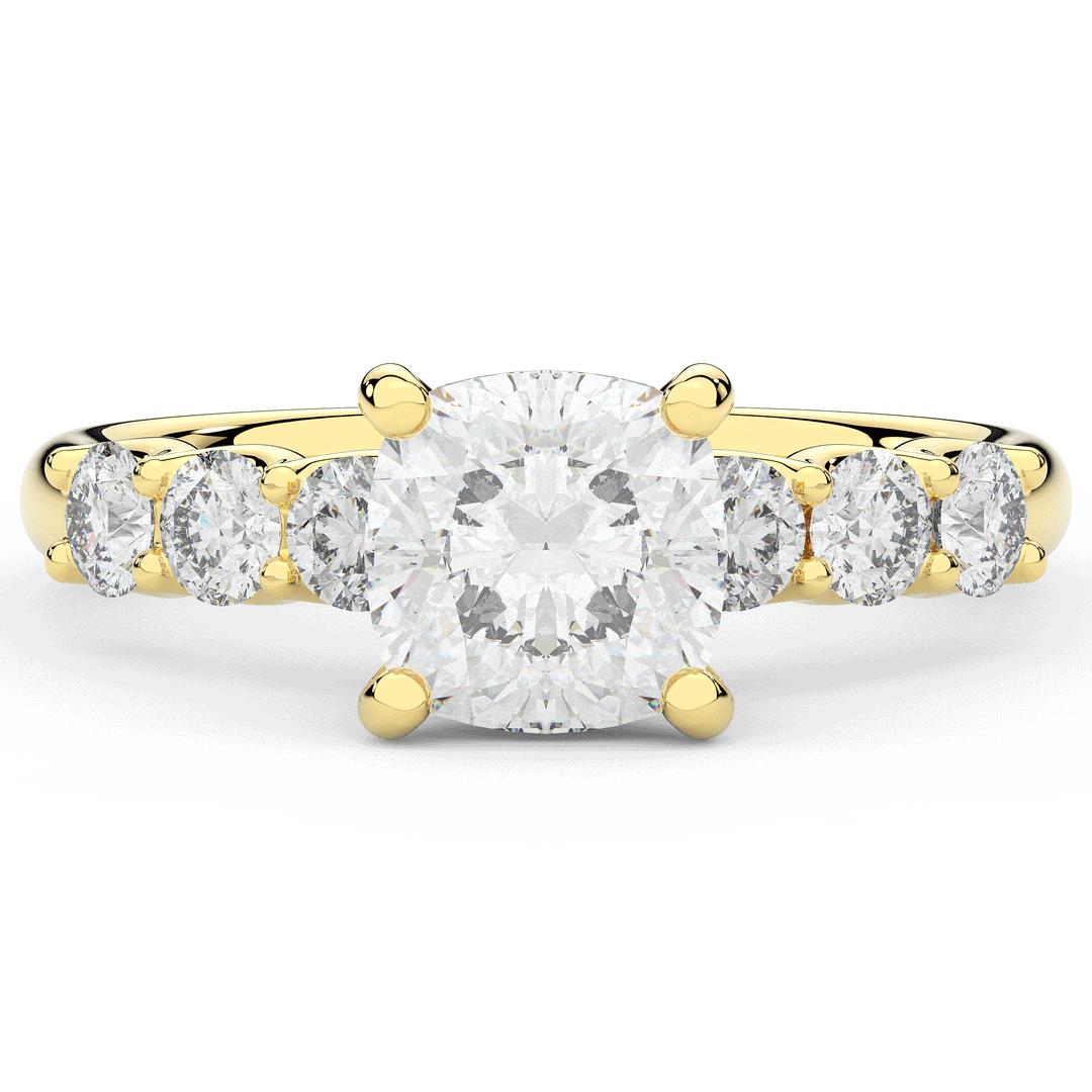 2.60CT.TW CUSHION LAB DIAMOND SOLITAIRE ENGAGEMENT RING - Nazarelle