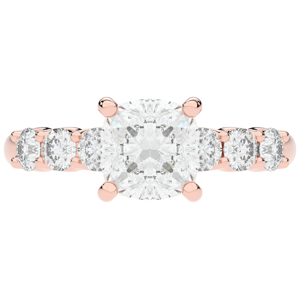 2.60CT.TW CUSHION LAB DIAMOND SOLITAIRE ENGAGEMENT RING - Nazarelle