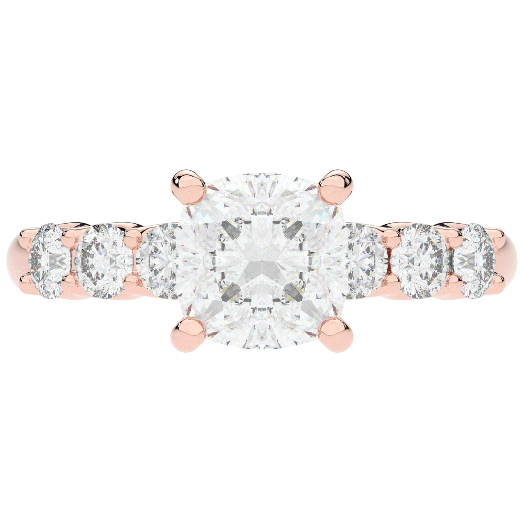 2.60CT.TW CUSHION LAB DIAMOND SOLITAIRE ENGAGEMENT RING - Nazarelle