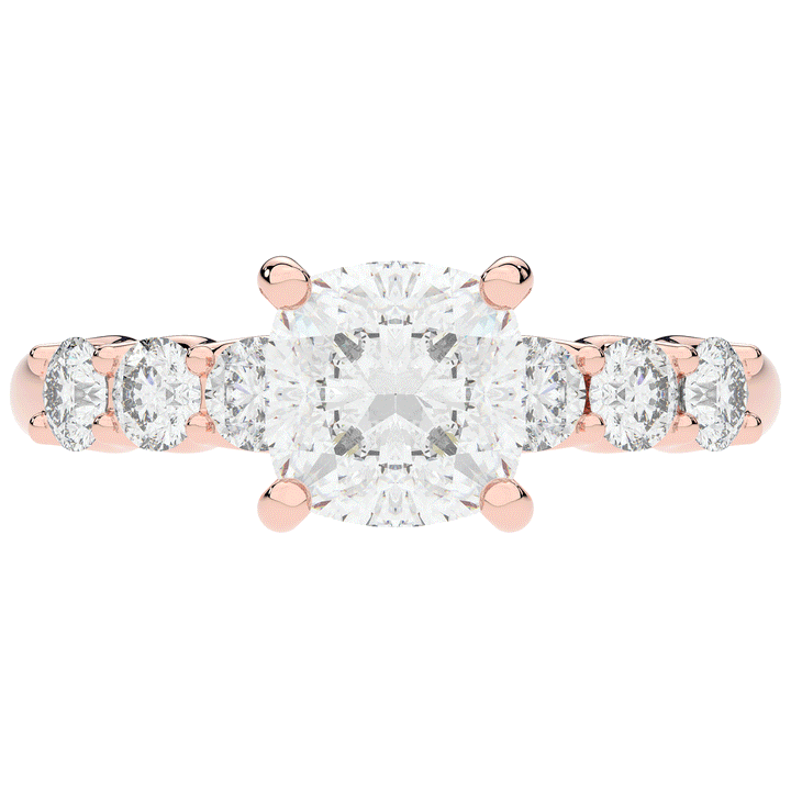 2.60CT.TW CUSHION LAB DIAMOND SOLITAIRE ENGAGEMENT RING - Nazarelle