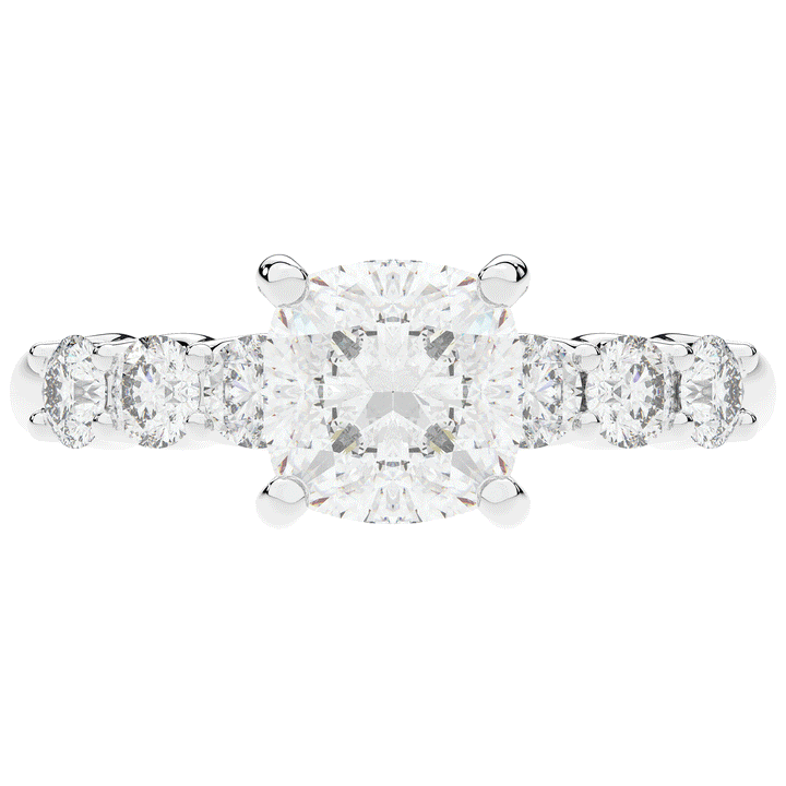 2.60CT.TW CUSHION LAB DIAMOND SOLITAIRE ENGAGEMENT RING - Nazarelle