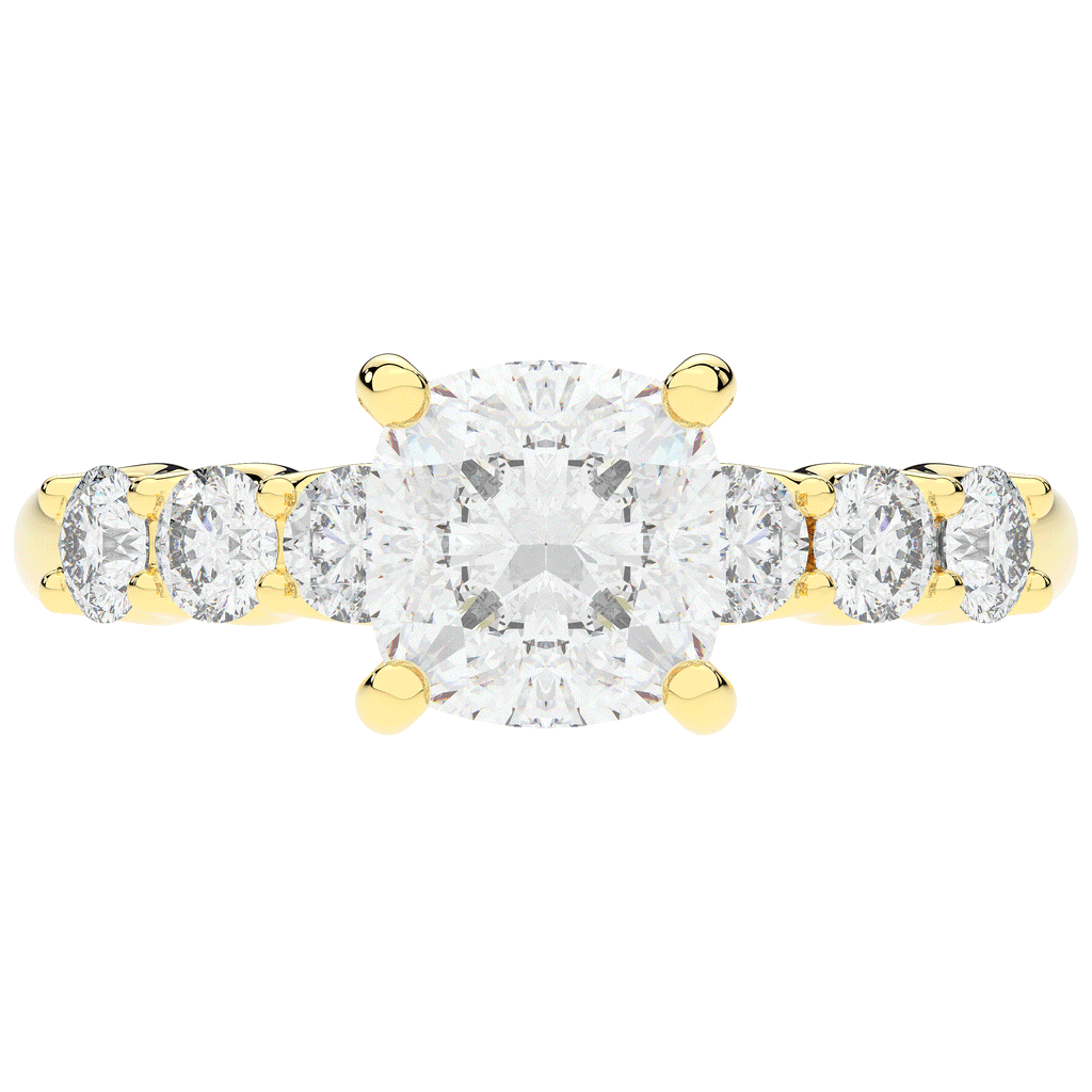 2.60CT.TW CUSHION LAB DIAMOND SOLITAIRE ENGAGEMENT RING - Nazarelle