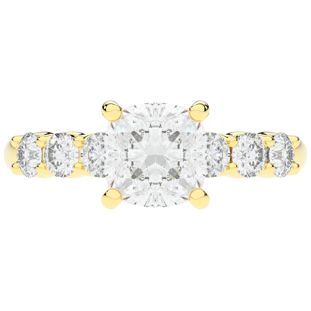 2.60CT.TW CUSHION LAB DIAMOND SOLITAIRE ENGAGEMENT RING - Nazarelle