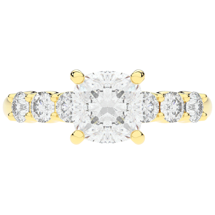 2.60CT.TW CUSHION LAB DIAMOND SOLITAIRE ENGAGEMENT RING - Nazarelle