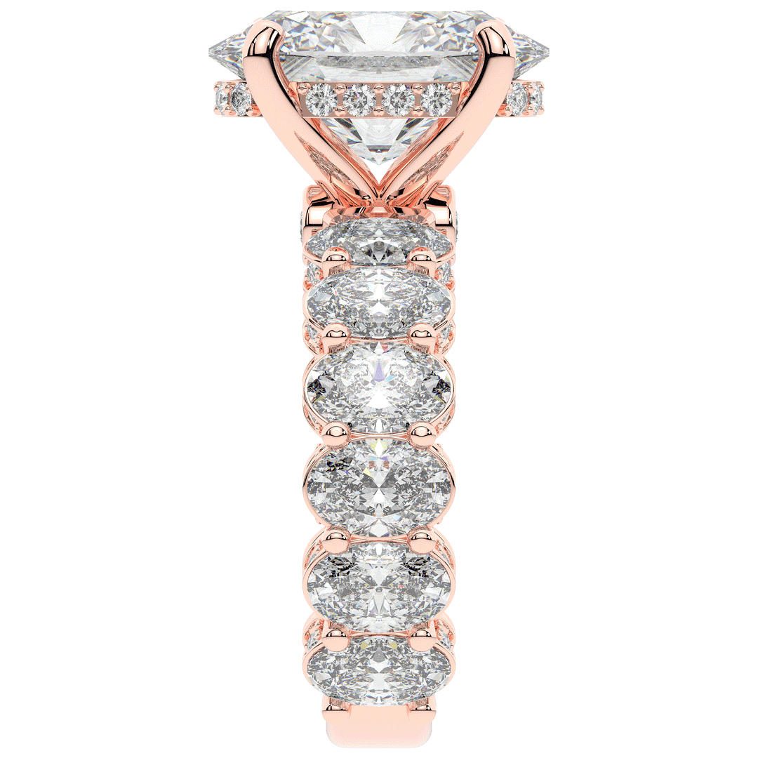 10.90CT.TW OVAL LAB DIAMOND SOLITAIRE ENGAGEMENT RING - Nazarelle