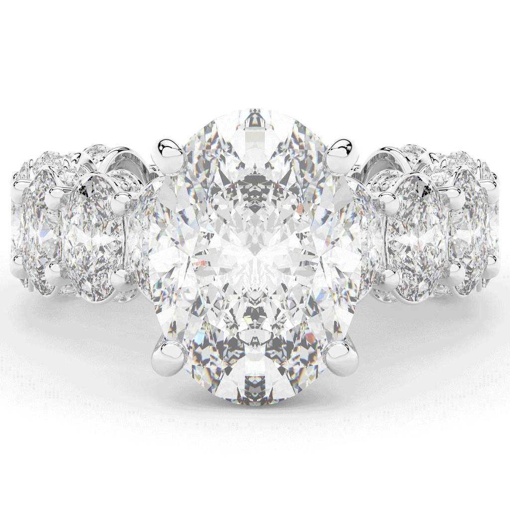 10.90CT.TW OVAL LAB DIAMOND SOLITAIRE ENGAGEMENT RING - Nazarelle