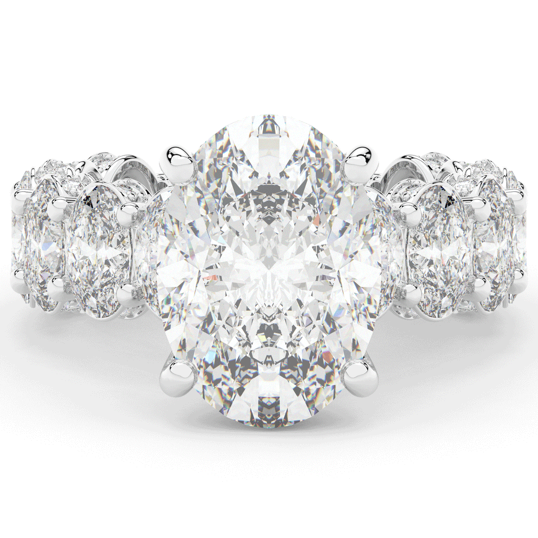 10.90CT.TW OVAL LAB DIAMOND SOLITAIRE ENGAGEMENT RING - Nazarelle
