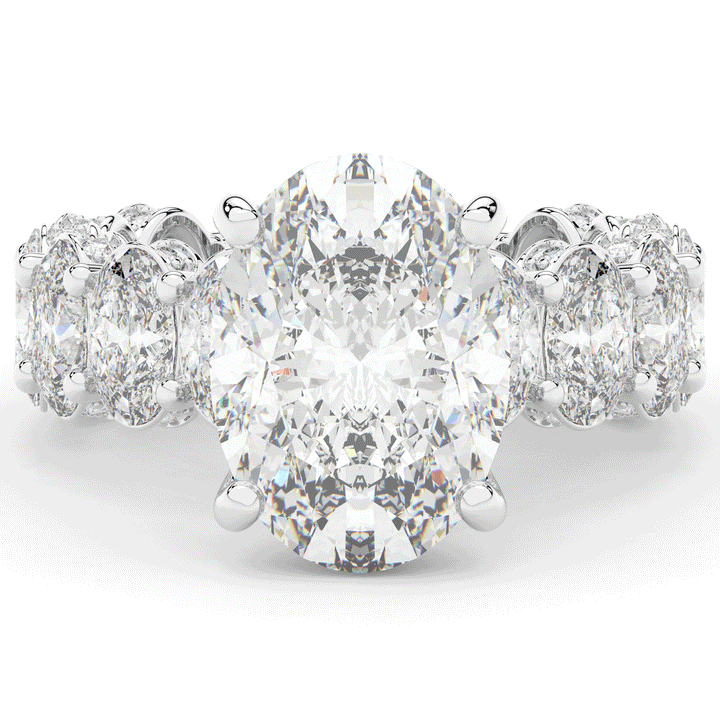 10.90CT.TW OVAL LAB DIAMOND SOLITAIRE ENGAGEMENT RING - Nazarelle