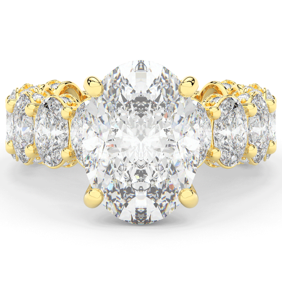 10.90CT.TW OVAL LAB DIAMOND SOLITAIRE ENGAGEMENT RING - Nazarelle