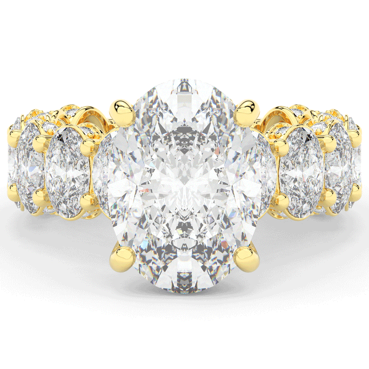 10.90CT.TW OVAL LAB DIAMOND SOLITAIRE ENGAGEMENT RING - Nazarelle