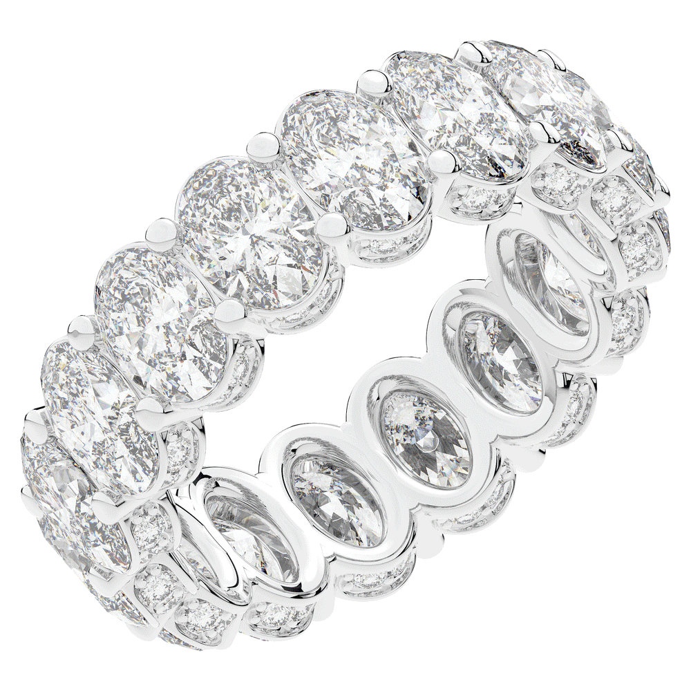 5.50CT.TW OVAL LAB DIAMOND ETERNITY WEDDING BAND - Nazarelle