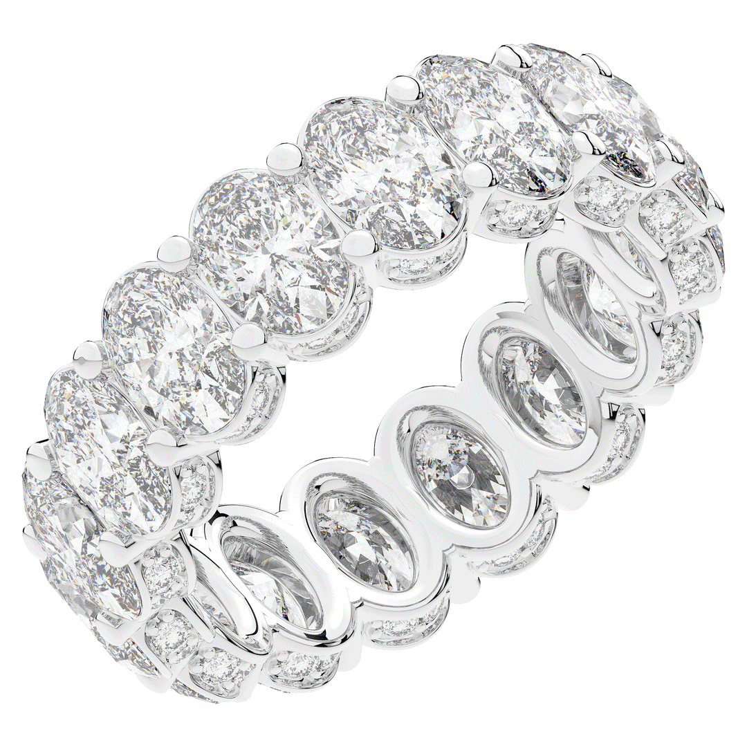 5.50CT.TW OVAL LAB DIAMOND ETERNITY WEDDING BAND - Nazarelle