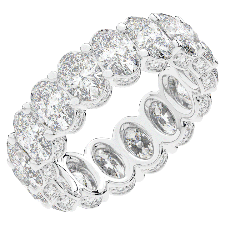 5.50CT.TW OVAL LAB DIAMOND ETERNITY WEDDING BAND - Nazarelle