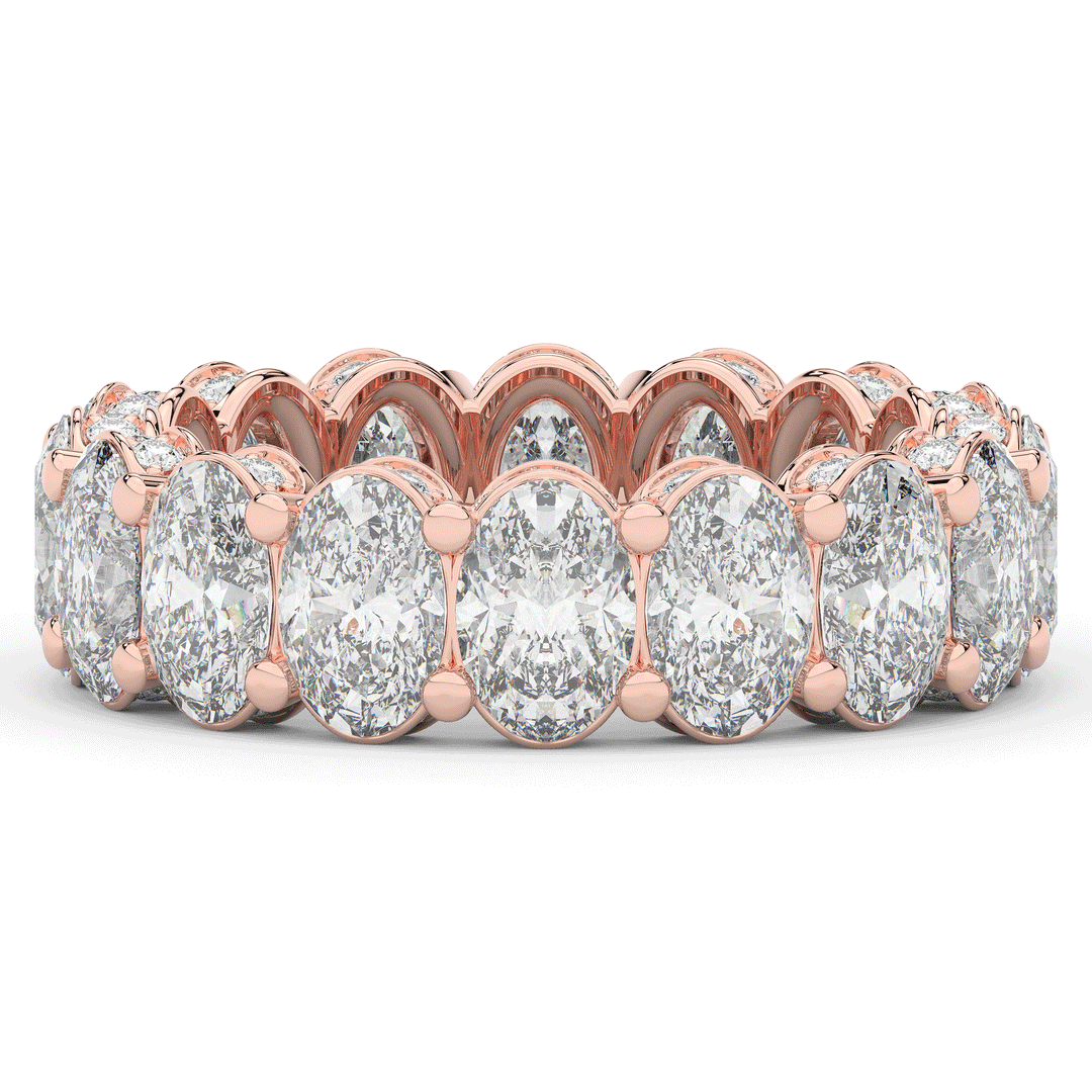 5.50CT.TW OVAL LAB DIAMOND ETERNITY WEDDING BAND - Nazarelle