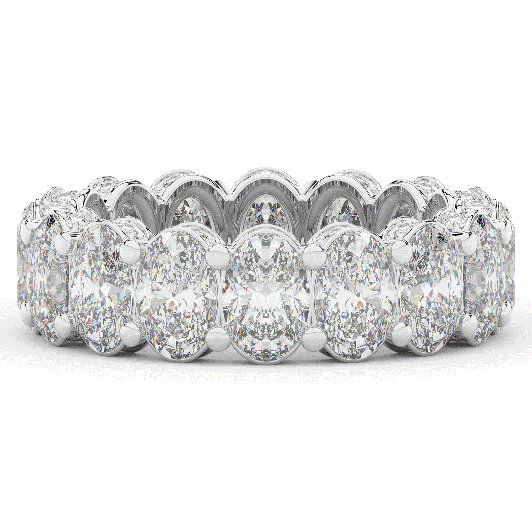 5.50CT.TW OVAL LAB DIAMOND ETERNITY WEDDING BAND - Nazarelle