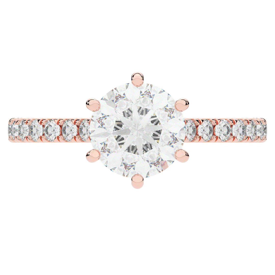 2.00CT.TW ROUND LAB DIAMOND SOLITAIRE ENGAGEMENT RING - Nazarelle