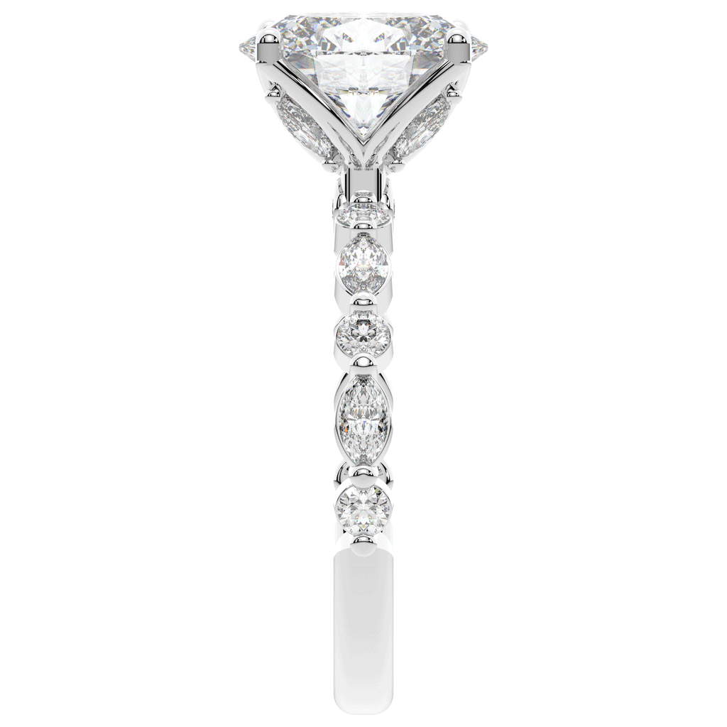 3.10CT.TW OVAL LAB DIAMOND SOLITAIRE ENGAGEMENT RING - Nazarelle