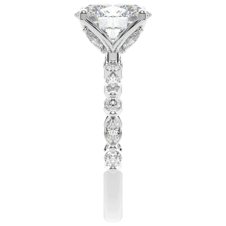 3.10CT.TW OVAL LAB DIAMOND SOLITAIRE ENGAGEMENT RING - Nazarelle