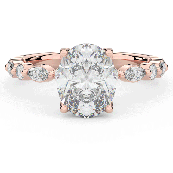 3.10CT.TW OVAL LAB DIAMOND SOLITAIRE ENGAGEMENT RING - Nazarelle