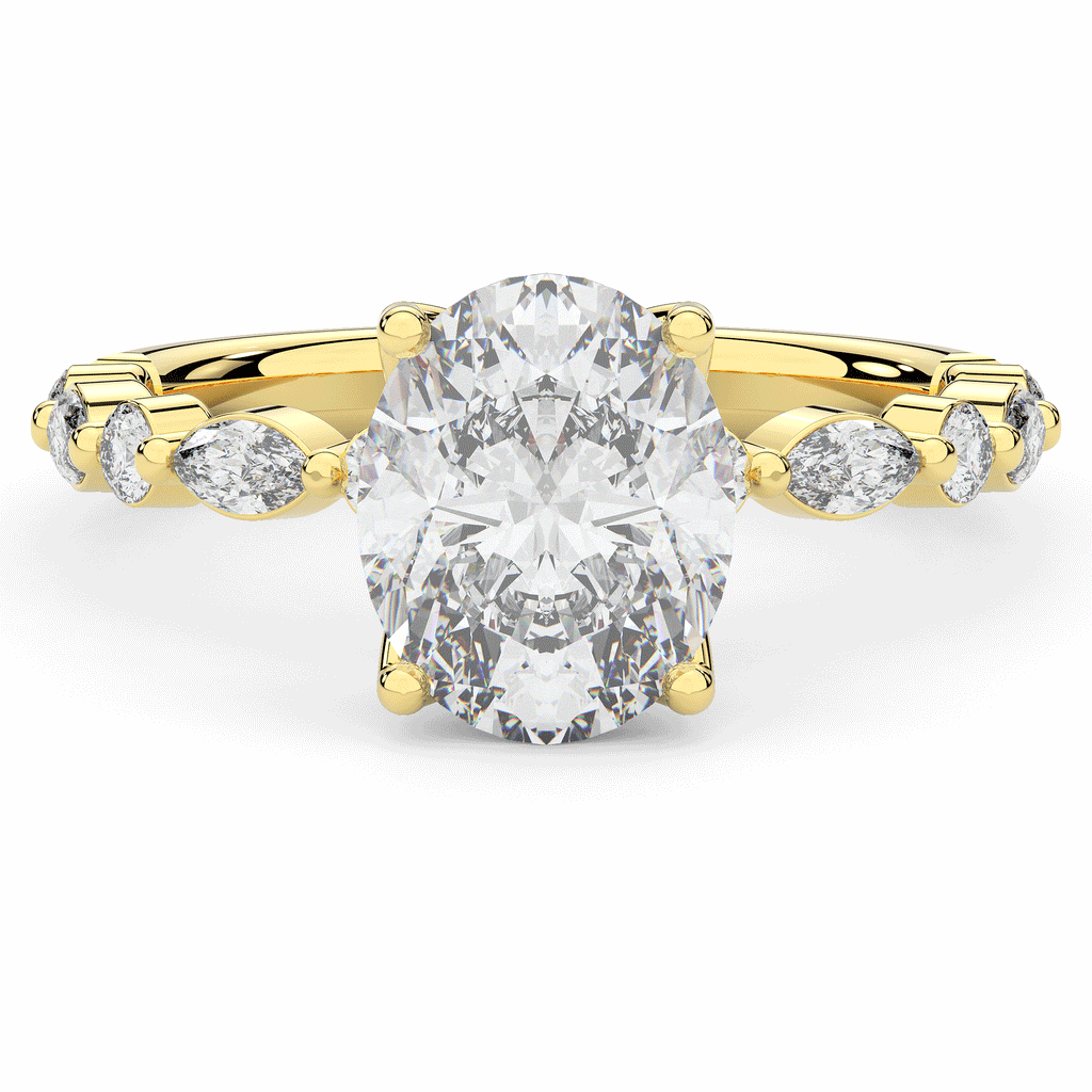 3.10CT.TW OVAL LAB DIAMOND SOLITAIRE ENGAGEMENT RING - Nazarelle