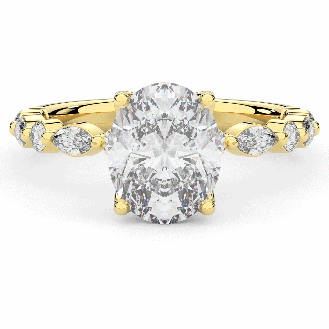 3.10CT.TW OVAL LAB DIAMOND SOLITAIRE ENGAGEMENT RING - Nazarelle